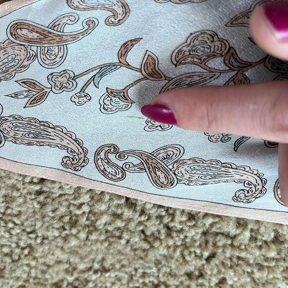 VTG Oscar de la Renta Silk Oblong Scarf Art Nouveau Romantic Bias Cut ~70” - Picture 15 of 16